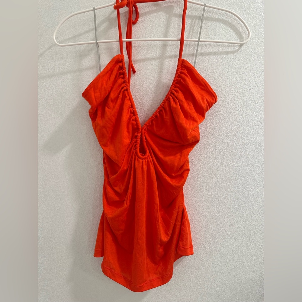 Arket halter top bright orange NWT
